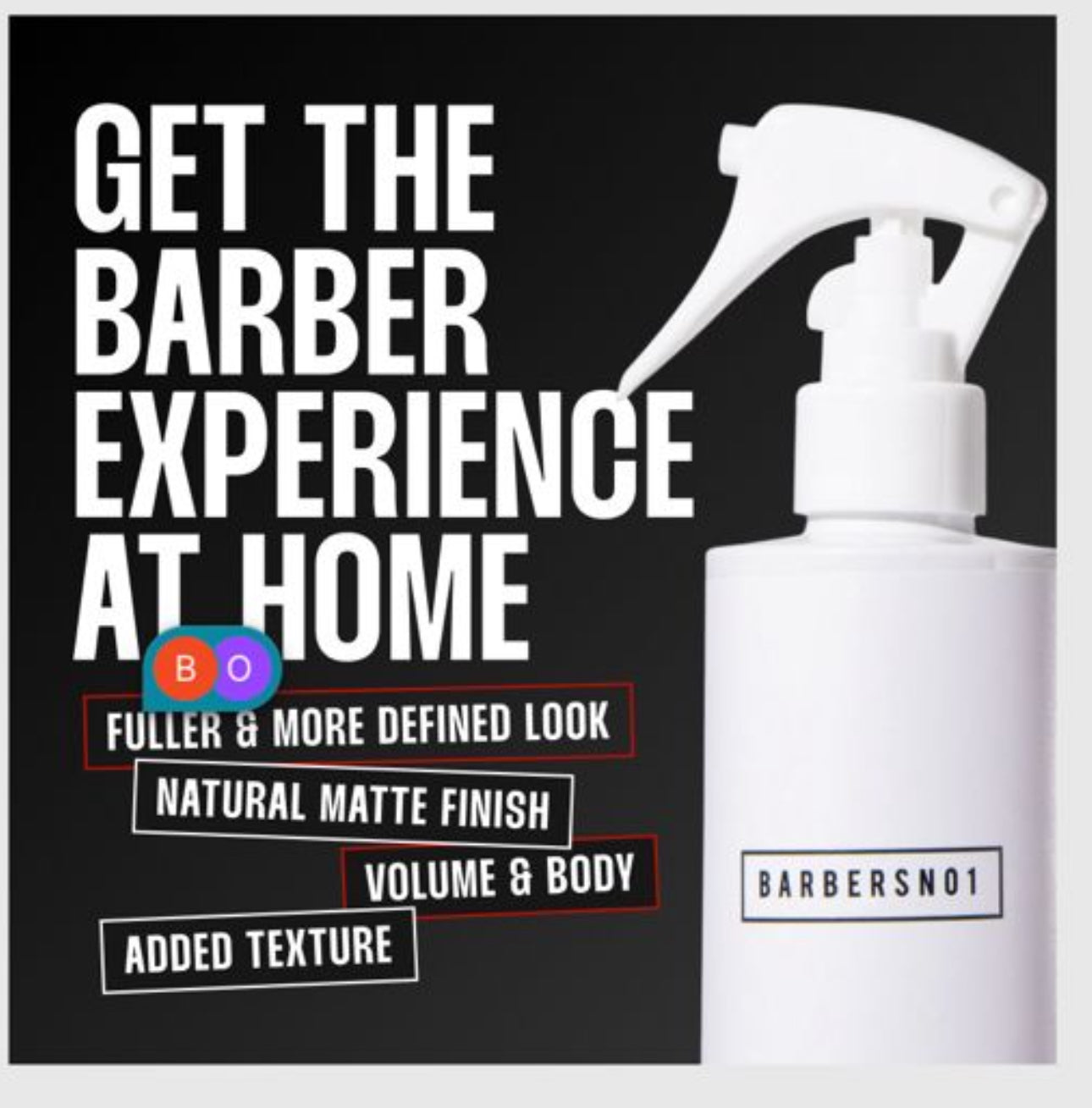 BarbersNo1 Sea Salt Spray — Texturising Spray | Texture, Volume & Matte Finish | 250ml