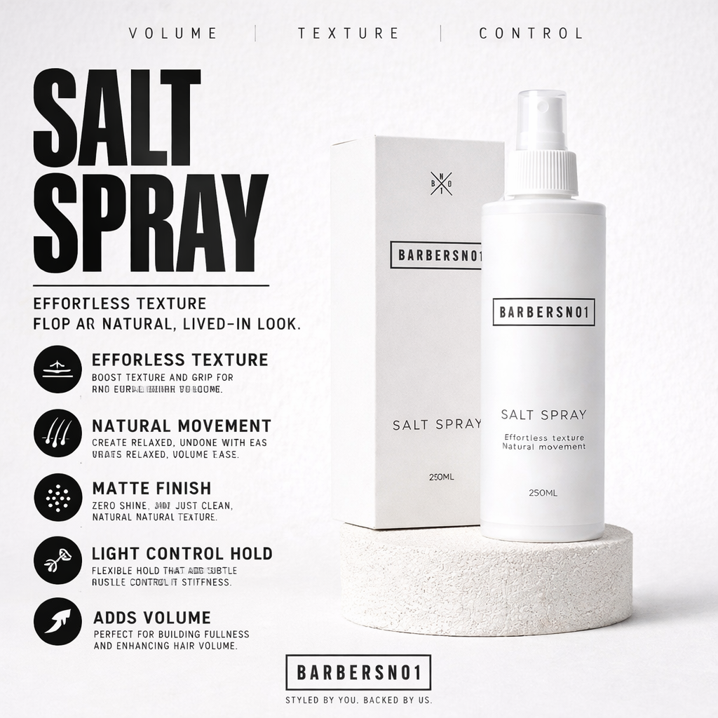 BarbersNo1 Sea Salt Spray — Texturising Spray | Texture, Volume & Matte Finish | 250ml