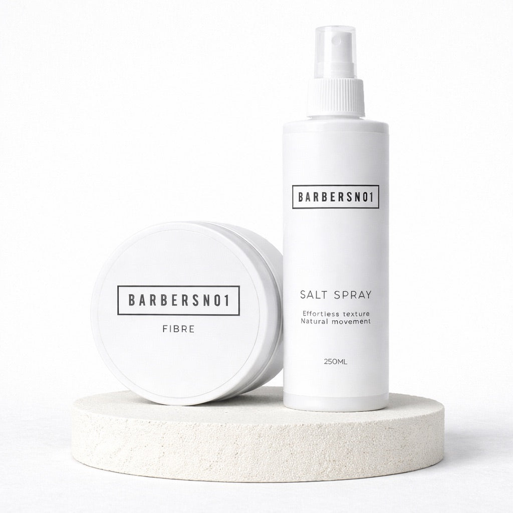 BarbersNo1 Essential Duo — Fibre Clay + Sea Salt Spray | Save £3
